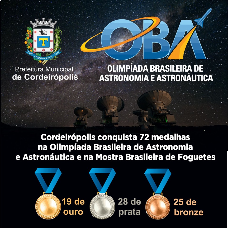 72 alunos cordeiropolenses se destacam na Olimpíada Brasileira de Astronomia e Astronáutica