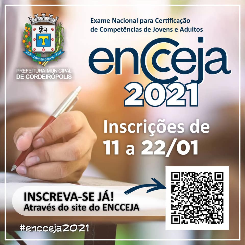 Estão abertas as inscrições para o ENCCEJA 2021