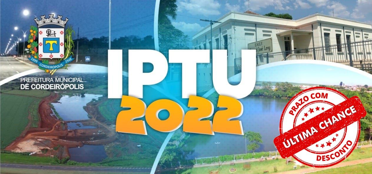IPTU 2022 - cota única com desconto vence quinta-feira (10)