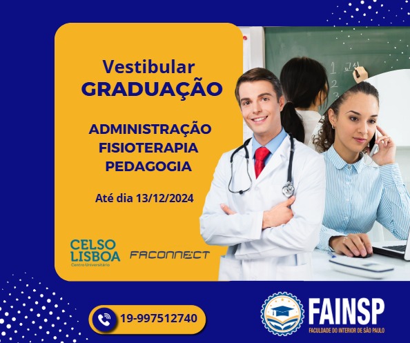 Inscrições abertas para cursos de Administração, Pedagogia, Fisioterapia e Nutrição